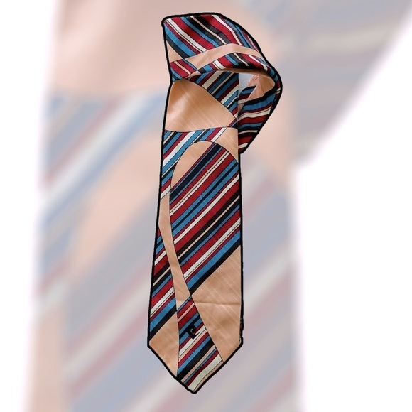 Pierre Cardin Other - Vintage Pierre Cardin Geometric Stripe Silk Tie Necktie 100% Silk